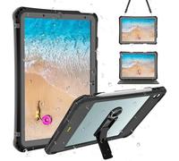 ShallBox Case Waterproof for iPad Air 11inch(M2) 2024, M3 2025, M4 2026, iPad Air 5th/4th Generation 10.9inch(2022/2020), Built-in Screen Protector Pencil Holder, Fit with Magic Keyboard, Black-Gray