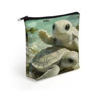 Shallow Beach Encounter Makeup Bag with Sturdy Zipper，Linen Material Storage Bag,Large Capacity And Multi-Purpose Cosmetic Bag for Daily Life, Travel, Outings, Business Trips And Other Occasions