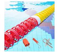 Shallow Deep End Lane Boundary Float Lines,Professional Swimming Pool Safety Divider Rope,for Indoor Outdoor Water Park(Wire Rope,15 meter)