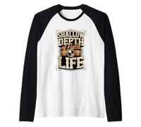 Shallow Depth of Field Life Videographer Filmmaker Raglan Baseball Tee