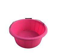 Shallow/Feeder Bucket - 15L (3 Gallon) Heavy-Duty Multi-Purpose Tub with Strong Gripper Handle-Stackable & Durable Variants-Stable for horses or plaster bucketPink Pack of 1