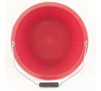 Shallow/Feeder Bucket - 15L (3 Gallon) Heavy-Duty Multi-Purpose Tub with Strong Gripper Handle-Stackable & Durable Variants-Stable for horses or plaster bucketRed Pack of 4