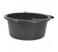 Shallow/Feeder Bucket - 15L (3 Gallon) Heavy-Duty Multi-Purpose Tub with Strong Gripper Handle-Stackable & Durable Variants-Stable for horses or plaster bucketBlack Pack of 1