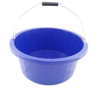 Shallow/Feeder Bucket - 15L (3 Gallon) Heavy-Duty Multi-Purpose Tub with Strong Gripper Handle-Stackable & Durable Variants-Stable for horses or plaster bucketBlue Pack of 10