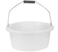 Shallow/Feeder Bucket - 15L (3 Gallon) Heavy-Duty Multi-Purpose Tub with Strong Gripper Handle-Stackable & Durable Variants-Stable for horses or plaster bucketClear Pack of 1