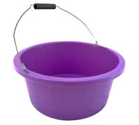 Shallow/Feeder Bucket - 15L (3 Gallon) Heavy-Duty Multi-Purpose Tub with Strong Gripper Handle-Stackable & Durable Variants-Stable for horses or plaster bucketClear Pack of 1