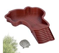 Shallow Reptile Water Dish, External Ramp is Easily Detachable and Reassembled, Features Slip-Resistant Texture and Smooth Edges to Prevent Bumps, Effortless Cleaning and Moving
