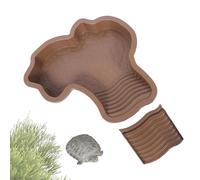 Shallow Reptile Water Dish, External Ramp is Easily Detachable and Reassembled, Features Slip-Resistant Texture and Smooth Edges to Prevent Bumps, Effortless Cleaning and Moving