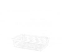 Shallow Storage Basket Tray | Small Handy Basket, Multi Colour Storage Basket Tray For Home & Kitchen, Bathroom Cabinet/Shelves, School & Office Basket, Magazine or Newspaper Storage (CLEAR)