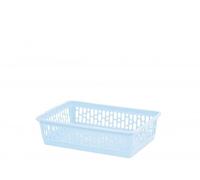 Shallow Storage Basket Tray | Small Handy Basket, Multi Colour Storage Basket Tray For Home & Kitchen, Bathroom Cabinet/Shelves, School & Office Basket, Magazine or Newspaper Storage (COOL BLUE)