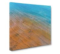 Shallow Waters Upon a Beach in Tallinn Estonia Canvas Print | Gallery Wrapped 30mm Frame Wall Art | 14x14 inches | Ready to Hang | Modern Seascape Picture | Living Room Bedroom Lounge Office