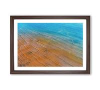 Shallow Waters Upon a Beach in Tallinn Estonia Framed Print | A2 Walnut Framed Wall Art | Ready to Hang | Modern Beach Picture | Living Room Bedroom Lounge Office