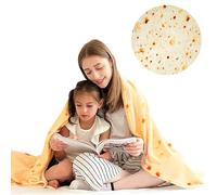 shallyong Burrito Blanket, Blankets for Sofa, Flannel, Burritos Blanket, 150 cm, Creative Pizza Blanket, Winter and Autumn Blanket, Funny Gift for Family or Children, for Home, Office Naps, Travel