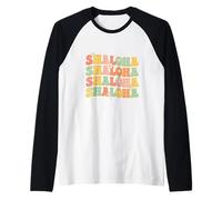 Shaloha Aloha Hawaii Jewish Shalom Hawaiian Flowers Hebrew Raglan Baseball Tee