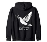 Shalom Peace Hebrew Jewish Dove Hanukkah Passover Spiritual Zip Hoodie