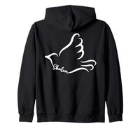 Shalom Peace Hebrew Jewish Dove Hanukkah Passover Spiritual Zip Hoodie