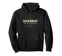 Shalom Shabbat Is My Reset Moon and Stars Pullover Hoodie