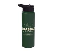 Shalom Shabbat is My Reset Moon and Stars Stainless Steel Insulated Water Bottle