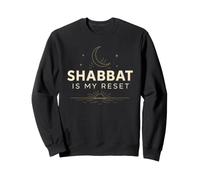 Shalom Shabbat Is My Reset Moon and Stars Sweatshirt