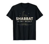 Shalom Shabbat is My Reset Moon and Stars T-Shirt