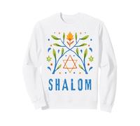 Shalom Star of David Floral Jewish Peace Design for Men Sweatshirt