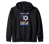Shalom State American Flag Star Zip Hoodie
