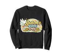 Shalom Vibes Only Peace Dove Olive Branch Hebrew Jewish Sweatshirt