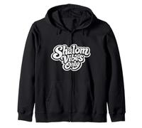 Shalom Vibes Only World Peace Dove Olive Branch Jewish Zip Hoodie