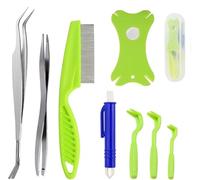 Shalwinn Tick Tweezers for Dogs Cats Humans, Set of 9 Tick Tweezers Dog with 1 Tick Card, 3 Tick Hooks, 2 Metal Tick Tweezers, 1 Tick Tweezers, Simple Tick Remover for Children and Pets