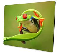 SHALYSONG Green Mouse Pad Cute Frog Design Computer Laptop Mouse Pad Kawaii Office Decoration with Anti-Slip Rubber Base Washable Small Mousepad 9.5 X 7.9 Inch
