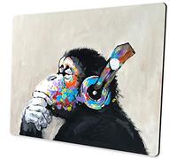 SHALYSONG Mouse pad, Mouse pad with Design, Gorilla Oil Painting Graffiti, Funny Home and Office Non-Slip Computer Mousepad