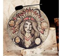 Shaman Drum 10 Inch Handmade Shamanic Drum Hand Drum With Drum Stick Tree of Life Sound Healing Tool For Spiritual Music, Reflection Meditation(Indian Beauty)