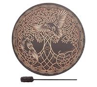 Shaman Drum 10 inch, Handmade Shamanic Drum with Drum Stick, Sound Healing Drum Instrument, Vintage Percussion Instruments Drums, Frame Drum for Meditation and Home Decoration