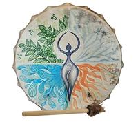 Shaman Drum - 10 Inch Shaman Drum with Stick | Handmade Shaman Drum and Drum Knit, Round Spiritual Drum Shaman of the Goddess Drum, Siberian Shaman Drum