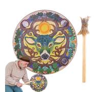 Shaman Drum - 9Inch Handcrafted, Deer Head Design, Authentic Siberian Instrument, Hand-Crafted Shamanic Beat, Healing Drum Sound, Spiritual Music Accessory | Suitable for meditation, ceremonial use