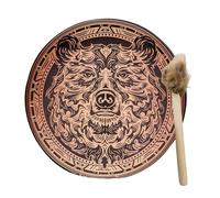 Shaman Drum Circle - Traditional Healing Ethnic Ritual | 10 Inch Handmade with Wooden Frame Animal Pattern for Meditation Worship Ceremonies Meetings Relaxation Yoga Perfo