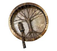 Shaman Drum, Hand Drum, Healing Percussion Music Tool, Resin and Leather Material for Home Decoration Ornament, Spiritual Sound, Teens, Children, 9.84 x 9.84 x 3.15 inches, 400 g