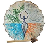 Shaman Drum, Handmade Percussion Frame Drum for Sound Healing, Deep Bass Therapy with Drum Stick, Tree of Life Design, Nature Sounds, Mother Earth Drum