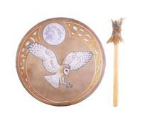 Shaman Drum - Handmade Spiritual Instrument, Traditional Ritual Drum | Wooden Frame Meditation Drum, Ceremonial Drum Décor, Spiritual Sound Tool, Artisan Percussion Drum for Healing