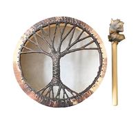Shaman Drum, Round Hand Drum, Handmade Shaman Drum, Decorative Design Hand Drum, Spiritual Instrument Shaman Drum, Tree of Life Sound Healing Tool with Drum Sticks, For Music Lovers