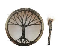 Shaman Drum - Round Hand Drum, Small Hand Drums for Children, Retro Tree Pattern, Musical Craft Instrument with Stick, Decorative Drums for Hanging on the Wall | Learning Fun Toy F