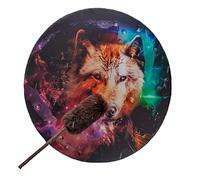 Shaman Drum | Sacred Wolf Totem Drum Hand Drum, Handmade Shamanic Drum With Drum Stick, Sacred Celtic Drum Siberian Drum, Symbol Of The Spiritual Music Of The Siberian Drum, Interior Decoration