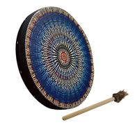 Shaman Drum - Shaman Instrument, PU Leather Frame | Wood Frame Construction with Leather , Comfortable Grip Whisk for Relaxation, Meditation, Musical Practice and Display