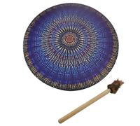 Shaman Drum, Shamanic Drum Percussion 25cm, Round Shaman Drum PU Leather, Percussion Frame Drum, Vegan Shaman Alchemical Moon Drum With Drum Stick, Handmade Bass The-rapy Tool