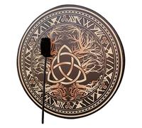 Shaman Drum,Siberian Drum, Hand-made Shaman Drum Sound Decoration with Mallet Ethereal Drum Hand Drum Spiritual Percussion Instrument Rack Snare Drum
