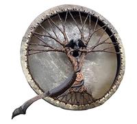 Shaman Drum,Siberian Drum, Tree of Life Drum Ethereal Drum Hand-made Portable Tongue Drum with Drumstick Adult Drum