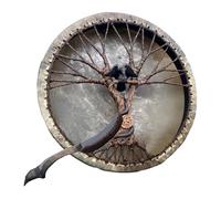 Shaman Drum - Spirit Tool, Sacred Ritual Frame Drum | Traditional Percussion For Journeying, Energy Work, Ancestral Rhythm Healing, Mystical Ceremony Accessory, Pagan Wall Art Decoration Stick