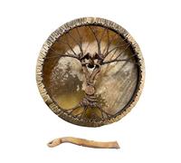 Shaman Drum - Tribal Percussion, Ethnic Frame Drum | Hand Drumstick Instrument for Meditation, Sound, Calling Ceremony, Pagan Decoration, Tool Ornament