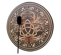 Shaman Drum - Vegetarian Sacred Celtic Drum, Vegetarian Shamanic Drum | Symbol Of Spiritual Music Siberian Drum witth Stick, Sound Healing Drumfor Spiritual Music Chakra Balance Reflection Meditation