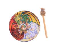 Shaman Drum with Drumstick, Wooden Frame Drum for Drum Circle, Percussion Instrument for Celebration, Ceremony, Performance, and Decoration- 3 Dragon